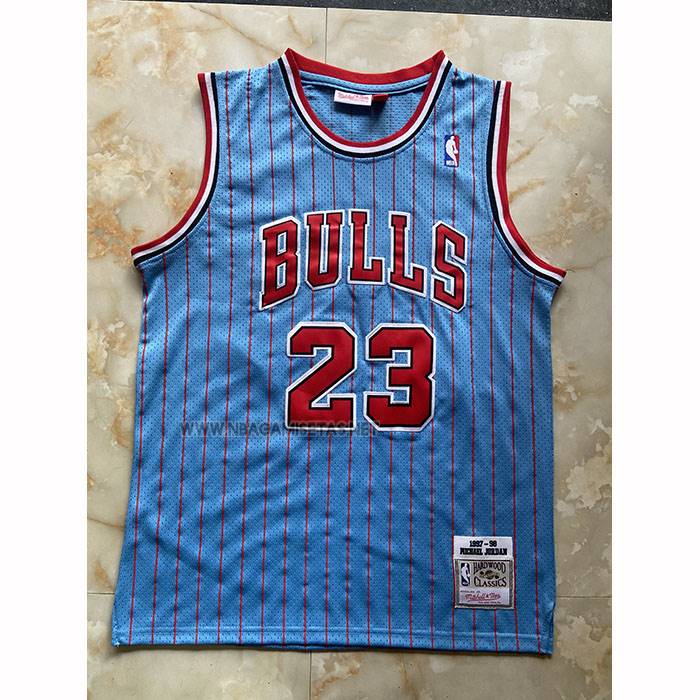 Camiseta Chicago Bulls Michael Jordan NO 23 Mitchell & Ness 1997-98 Azul3